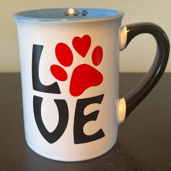 Cottage Creek DOG LOVE Paw Print Ceramic Mug ~ DOG MOM  🐾  DOG DAD ~ Puppy - Picture 2 of 8
